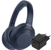 Sony WH-1000XM4 Blau + BlueBuilt Quick-Charge-Ladegerät mit USB-A-Port 18 W Schwarz
