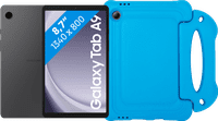 Samsung Galaxy Tab A9 8,7 inch 64GB Wifi en 4G Grijs + BlueBuilt Kids Cover Blauw