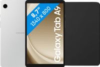 Samsung Galaxy Tab A9 8,7 inch 64GB Wifi Zilver + BlueBuilt Book Case Zwart