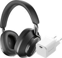 Bowers & Wilkins Px8 Black + BlueBuilt Power Delivery Charger with USB-C Port 20W White