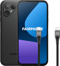 Fairphone 5 256GB Black 5G + BlueBuilt USB-C Cable 1.5m Nylon Black