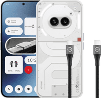 Nothing Phone (2a) 128GB White 5G + BlueBuilt USB-C Cable 1.5m Nylon Black