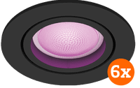 Philips Hue Centura Recessed Spot Light White and Color - Round -  Black - 6-pack