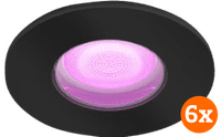 Philips Hue Xamento badkamer inbouwspot White and Color - Zwart - Rond 6-pack
