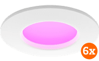 Philips Hue Recessed Spot Light Slim 6-pack - White and Color - 90mm - White