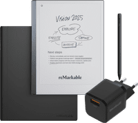 reMarkable 2 met Book Case Leer Zwart + BlueBuilt Oplader