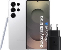 Samsung Galaxy S25 Ultra 256GB Wit 5G + Samsung Oplader 25 Watt Zwart