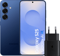 Samsung Galaxy S25 256GB Donkerblauw 5G + Samsung Oplader 25 Watt Zwart