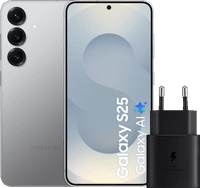Samsung Galaxy S25 512GB Zilver 5G + Samsung Oplader 25 Watt Zwart