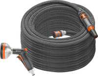 Gardena Textielslang Liano Set 30m Spuit + Gardena Premium Broes Metaal