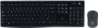 Logitech K270 Wireless Keyboard QWERTY + Logitech M240 Silent Wireless Mouse Black