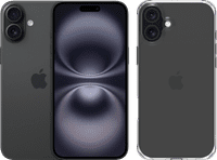 Apple iPhone 16 Plus 128GB Black + BlueBuilt Protective Back Cover Transparent