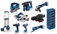 Bosch Professional 7-piece Combi Set + Bosch Professional Caddy L-BOXX
