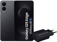 Samsung Galaxy S25 Edge 256GB Zwart 5G + Samsung Oplader 25 Watt Zwart