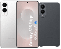 Samsung Galaxy S25 Edge 256GB Zilver 5G + Samsung Kindsuit Back Cover Zwart