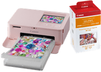 Canon SELPHY CP1500 Pink + Canon RP-108 Ink Cassette/Paper Set 108 Sheets