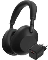 Sony WH-1000XM6 Schwarz + BlueBuilt Quick-Charge-Ladegerät