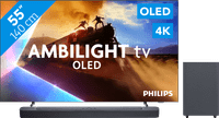 Philips Ambilight 55'' OLED760 4K (2025) + JBL Bar 2.1 Deep Bass M2 Zwart