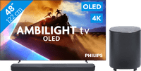 Philips Ambilight 48 inches OLED760 4K (2025) + JBL Bar 500 M2 Black