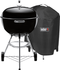 Weber Bar-B Kettle 57 cm Zwart + Weber Premium Hoes 57 centimeter