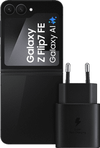 Samsung Galaxy Z Flip 7 FE 128GB Zwart 5G + Samsung Oplader 25 Watt Zwart