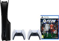 PlayStation 5 Slim Disc Edition + FC 26 + Covers Zwart + Extra Controller Wit