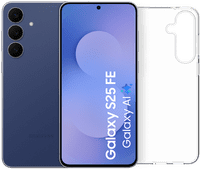 Samsung Galaxy S25 FE 128GB Donkerblauw 5G + BlueBuilt Back Cover Transparant