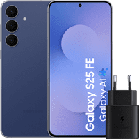 Samsung Galaxy S25 FE 256GB Donkerblauw 5G + Samsung Oplader 25 Watt Zwart