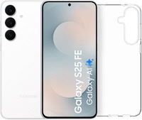 Samsung Galaxy S25 FE 256GB White 5G + BlueBuilt Back Cover Transparent