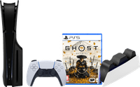 PlayStation 5 Slim Disc Edition + Ghost of Yotei + Covers Black + Charging Dock