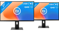 BlueBuilt 27 inch Quad HD Monitor met USB C Duo pack