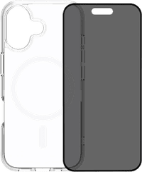 BlueBuilt Protective Back Cover met MagSafe iPhone 17 Transparant + iPhone 17 Privacy Screenprotector Glas