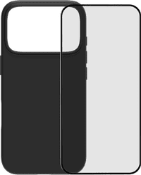 BlueBuilt Back Cover iPhone 17 Pro Black + BlueBuilt iPhone 17 Pro Screen Protector Glass