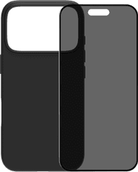 BlueBuilt Back Cover iPhone 17 Pro Zwart + BlueBuilt iPhone 17 Pro Privacy Screenprotector Glas