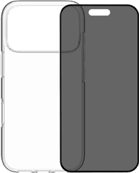 BlueBuilt Back Cover iPhone 17 Pro Transparant + BlueBuilt iPhone 17 Pro Privacy Screenprotector Glas