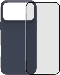 BlueBuilt Protective Back Cover with MagSafe iPhone 17 Pro Max Blue + BlueBuilt iPhone 17 Pro Max Screen Protector Glass