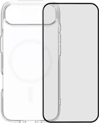 BlueBuilt Protective Back Cover met MagSafe iPhone 17 Air Transparant + BlueBuilt iPhone 17 Air Screenprotector Glas