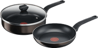 Tefal Easy Cook & Clean Koekenpan 24 cm + Hapjespan met deksel 26 cm