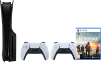 PlayStation 5 Slim Disc Edition + Battlefield 6 + Covers Black + Extra Controller White