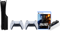 PS5 Slim Disc Edition + Black Ops 7 + Covers Black + Extra Controller White + Charging Dock
