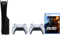 PlayStation 5 Slim Disc Edition + Black Ops 7 + Covers Black + Extra Controller White
