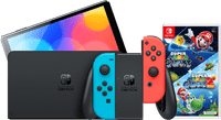 Nintendo Switch OLED Blauw/Rood + Super Mario Galaxy 1+2