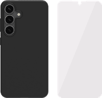 BlueBuilt Samsung Galaxy S25 Back Cover Zwart + Screenprotector Glas