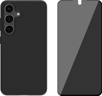 BlueBuilt Samsung Galaxy S25 Back Cover Black + BlueBuilt Privacy Screen Protector Glass