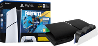 PlayStation 5 Slim Digital Edition Fortnite bundel + Covers Zwart + Oplaadstation