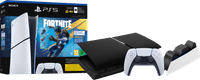 PS5 Slim Digital Edition Fortnite bundel + Covers Zwart + Extra Controller Wit + Oplaadstation