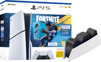 PlayStation 5 Slim Disc Edition Fortnite Bundle + Charging Dock