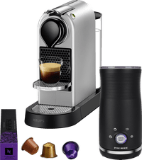 KRUPS Nespresso CitiZ XN741B Silver + Pierre Milk Frother