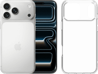 Apple iPhone 17 Pro Max 1TB Zilver + BlueBuilt Protective Back Cover Transparant