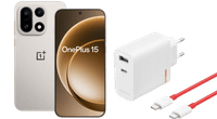 OnePlus 15 512GB Beige 5G + OnePlus SuperVOOC Oplader 120W + Usb C kabel